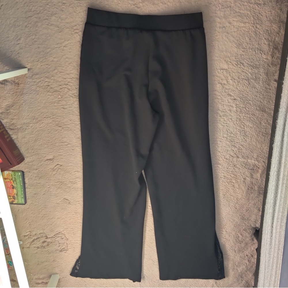 Zara Black Side Lace Stripe Wide Leg Pants Insert Panel - Picture 7 of 7